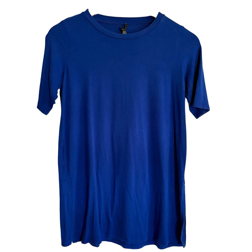 Eileen Fisher Stretch Jersey Tunic XSP PXS XS Petite Cobalt Blue Top Blouse